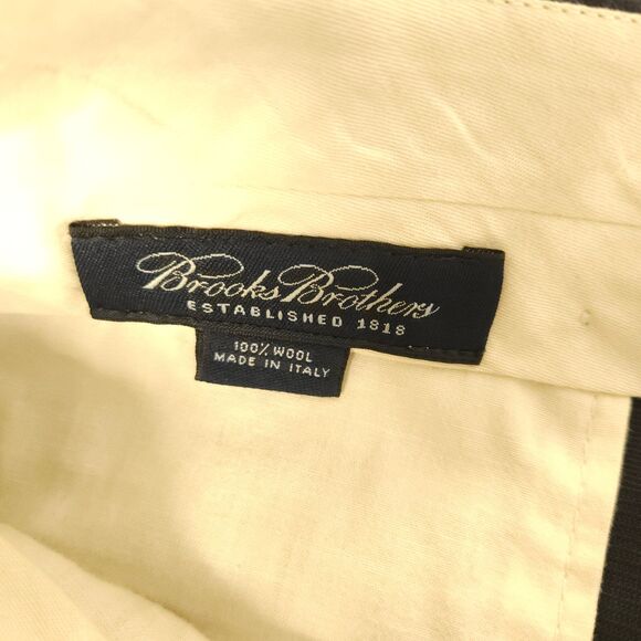 Brooks Brothers Mens 40x28 Navy Blue Italy Wool Pleated Cuffed Dress Pants - Picture 3 of 6